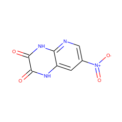 O=c1[nH]c2cc([N+](=O)[O-])cnc2[nH]c1=O ZINC000013755434