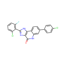 O=c1[nH]c2cc(-c3ccc(Cl)cc3)ccc2c2[nH]c(-c3c(F)cccc3Cl)nc12 ZINC000096270705