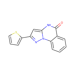 O=c1[nH]c2cc(-c3cccs3)nn2c2ccccc12 ZINC000042920306