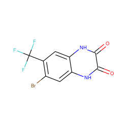 O=c1[nH]c2cc(Br)c(C(F)(F)F)cc2[nH]c1=O ZINC000013743973