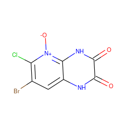 O=c1[nH]c2cc(Br)c(Cl)[n+]([O-])c2[nH]c1=O ZINC000101287571