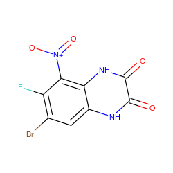 O=c1[nH]c2cc(Br)c(F)c([N+](=O)[O-])c2[nH]c1=O ZINC000013743959