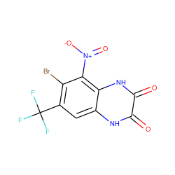 O=c1[nH]c2cc(C(F)(F)F)c(Br)c([N+](=O)[O-])c2[nH]c1=O ZINC000013743957