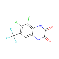 O=c1[nH]c2cc(C(F)(F)F)c(Cl)c(Cl)c2[nH]c1=O ZINC000013743967