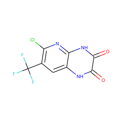 O=c1[nH]c2cc(C(F)(F)F)c(Cl)nc2[nH]c1=O ZINC000026653798