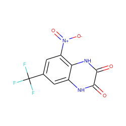 O=c1[nH]c2cc(C(F)(F)F)cc([N+](=O)[O-])c2[nH]c1=O ZINC000013743978