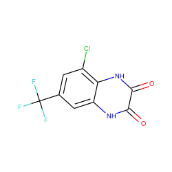 O=c1[nH]c2cc(C(F)(F)F)cc(Cl)c2[nH]c1=O ZINC000000006017