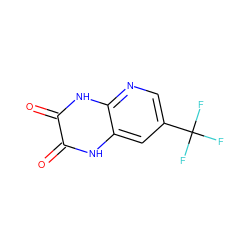 O=c1[nH]c2cc(C(F)(F)F)cnc2[nH]c1=O ZINC000013766175