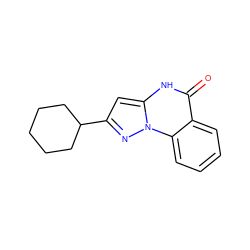 O=c1[nH]c2cc(C3CCCCC3)nn2c2ccccc12 ZINC000043017695