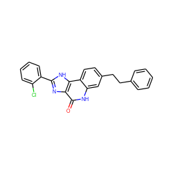 O=c1[nH]c2cc(CCc3ccccc3)ccc2c2[nH]c(-c3ccccc3Cl)nc12 ZINC000096270719