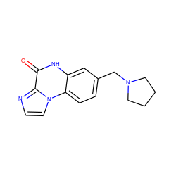 O=c1[nH]c2cc(CN3CCCC3)ccc2n2ccnc12 ZINC000043019031