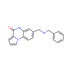 O=c1[nH]c2cc(CNCc3ccccc3)ccc2n2cccc12 ZINC000043069505