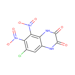 O=c1[nH]c2cc(Cl)c([N+](=O)[O-])c([N+](=O)[O-])c2[nH]c1=O ZINC000013743960