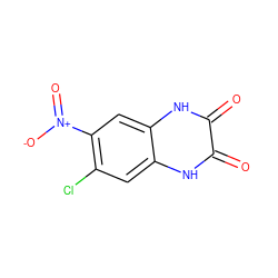 O=c1[nH]c2cc(Cl)c([N+](=O)[O-])cc2[nH]c1=O ZINC000013743976