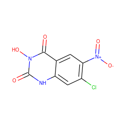 O=c1[nH]c2cc(Cl)c([N+](=O)[O-])cc2c(=O)n1O ZINC000026397124