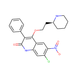 O=c1[nH]c2cc(Cl)c([N+](=O)[O-])cc2c(OCC[C@@H]2CCCCN2)c1-c1ccccc1 ZINC000029462879