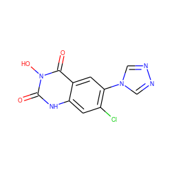 O=c1[nH]c2cc(Cl)c(-n3cnnc3)cc2c(=O)n1O ZINC000026470050