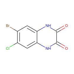 O=c1[nH]c2cc(Cl)c(Br)cc2[nH]c1=O ZINC000013743979