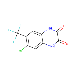 O=c1[nH]c2cc(Cl)c(C(F)(F)F)cc2[nH]c1=O ZINC000013743974