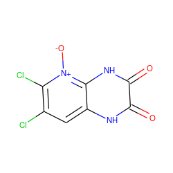 O=c1[nH]c2cc(Cl)c(Cl)[n+]([O-])c2[nH]c1=O ZINC000100353805