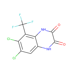 O=c1[nH]c2cc(Cl)c(Cl)c(C(F)(F)F)c2[nH]c1=O ZINC000013743968