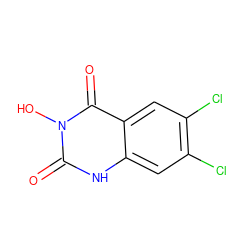 O=c1[nH]c2cc(Cl)c(Cl)cc2c(=O)n1O ZINC000026399748