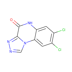 O=c1[nH]c2cc(Cl)c(Cl)cc2n2cnnc12 ZINC000000014557