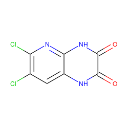 O=c1[nH]c2cc(Cl)c(Cl)nc2[nH]c1=O ZINC000026653802