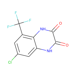 O=c1[nH]c2cc(Cl)cc(C(F)(F)F)c2[nH]c1=O ZINC000013743981