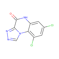 O=c1[nH]c2cc(Cl)cc(Cl)c2n2cnnc12 ZINC000013726924