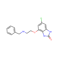 O=c1[nH]c2cc(Cl)cc(OCCNCc3ccccc3)c2[nH]1 ZINC000002008275