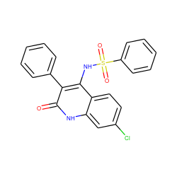 O=c1[nH]c2cc(Cl)ccc2c(NS(=O)(=O)c2ccccc2)c1-c1ccccc1 ZINC000013761231