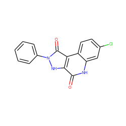 O=c1[nH]c2cc(Cl)ccc2c2c(=O)n(-c3ccccc3)[nH]c12 ZINC000136942937