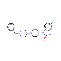 O=c1[nH]c2cc(Cl)ccc2n1C1CCN(C2CCN(Cc3ccccc3)CC2)CC1 ZINC000040952359