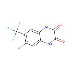 O=c1[nH]c2cc(F)c(C(F)(F)F)cc2[nH]c1=O ZINC000013743989