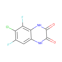 O=c1[nH]c2cc(F)c(Cl)c(F)c2[nH]c1=O ZINC000013743986