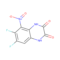 O=c1[nH]c2cc(F)c(F)c([N+](=O)[O-])c2[nH]c1=O ZINC000013743977