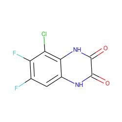 O=c1[nH]c2cc(F)c(F)c(Cl)c2[nH]c1=O ZINC000013743985