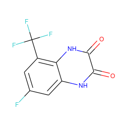 O=c1[nH]c2cc(F)cc(C(F)(F)F)c2[nH]c1=O ZINC000013743991