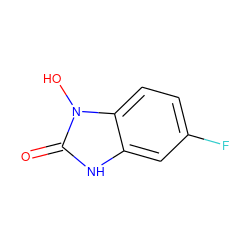 O=c1[nH]c2cc(F)ccc2n1O ZINC000095573578