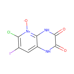 O=c1[nH]c2cc(I)c(Cl)[n+]([O-])c2[nH]c1=O ZINC000100846310