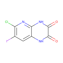 O=c1[nH]c2cc(I)c(Cl)nc2[nH]c1=O ZINC000026652107