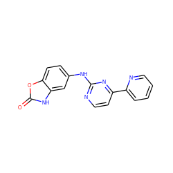 O=c1[nH]c2cc(Nc3nccc(-c4ccccn4)n3)ccc2o1 ZINC000144229255