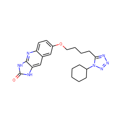 O=c1[nH]c2cc3cc(OCCCCc4nnnn4C4CCCCC4)ccc3nc2[nH]1 ZINC000013725737