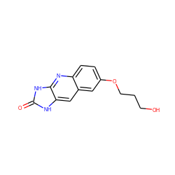 O=c1[nH]c2cc3cc(OCCCO)ccc3nc2[nH]1 ZINC000013725705