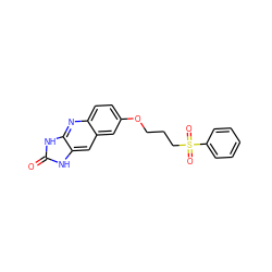 O=c1[nH]c2cc3cc(OCCCS(=O)(=O)c4ccccc4)ccc3nc2[nH]1 ZINC000013725741