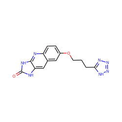 O=c1[nH]c2cc3cc(OCCCc4nnn[nH]4)ccc3nc2[nH]1 ZINC000013725728