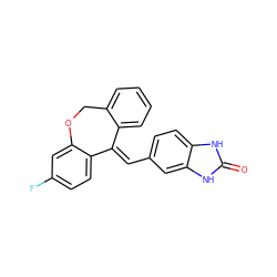 O=c1[nH]c2ccc(/C=C3\c4ccccc4COc4cc(F)ccc43)cc2[nH]1 ZINC000137107938