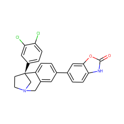 O=c1[nH]c2ccc(-c3ccc4c(c3)CN3CC[C@@]4(c4ccc(Cl)c(Cl)c4)C3)cc2o1 ZINC000114346562