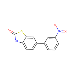 O=c1[nH]c2ccc(-c3cccc([N+](=O)[O-])c3)cc2s1 ZINC000026664968